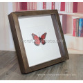 new design custom 5x7 3d deep Original wood shados box frame for butterfly specimen